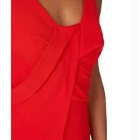 Trina Turk Hedy Jumpsuit Sleeveless V-Neck Pleated Front Straight Leg Red 8 - Picture 6 of 8